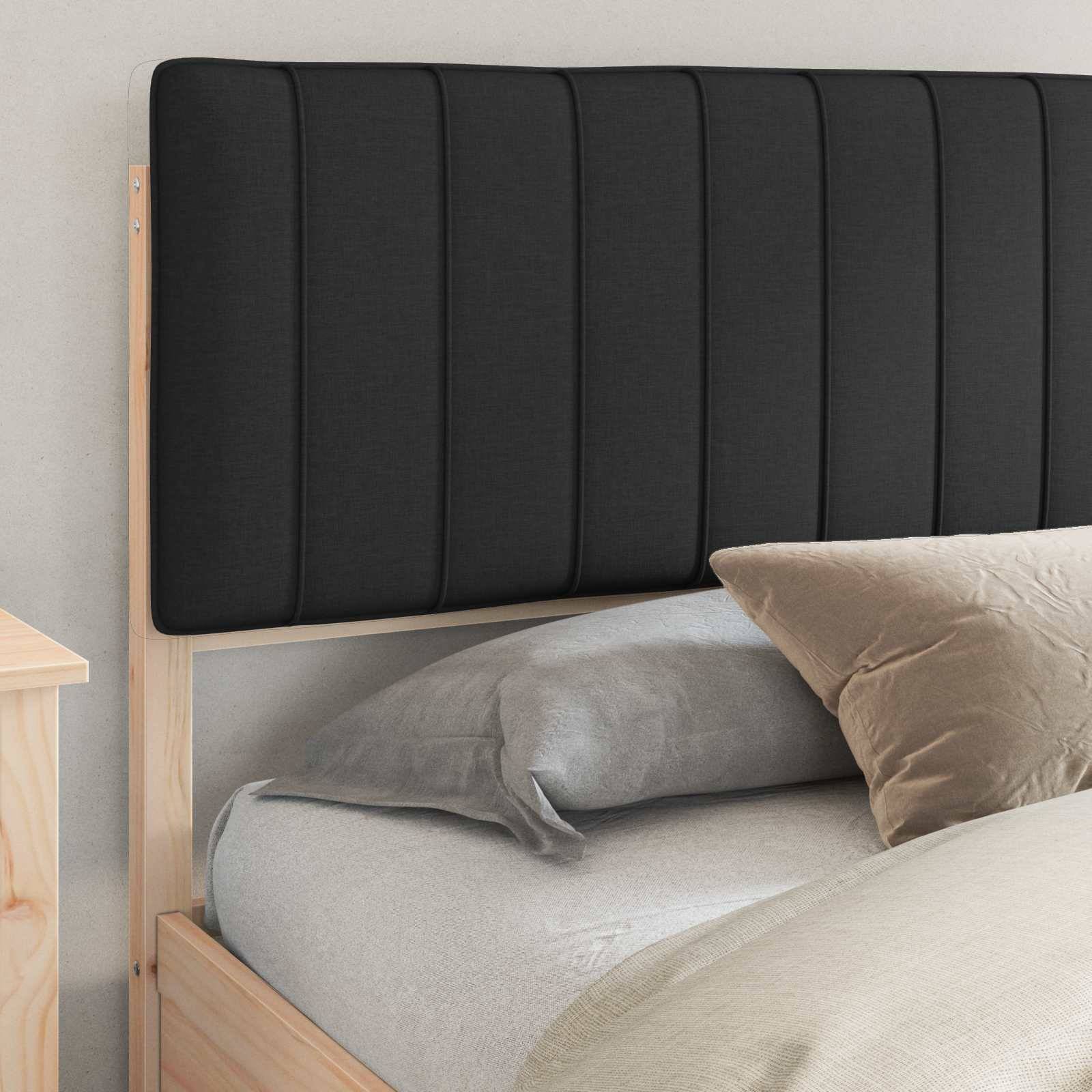 vidaXL Bettgestell mit gepolstertem Kopfteil Schwarz 180 x 200 cm