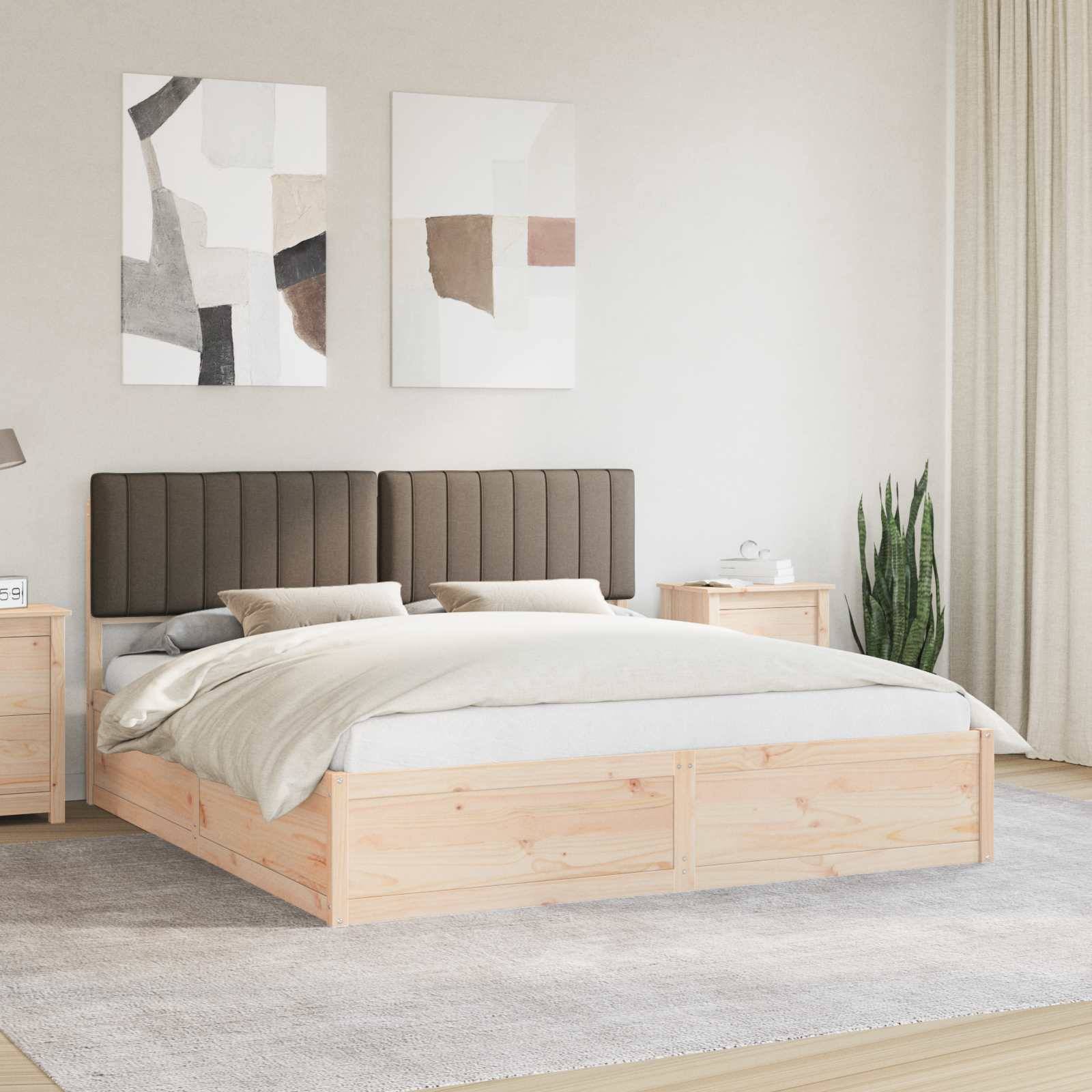 vidaXL Bettgestell mit gepolstertem Kopfteil Taupe 180 x 200 cm