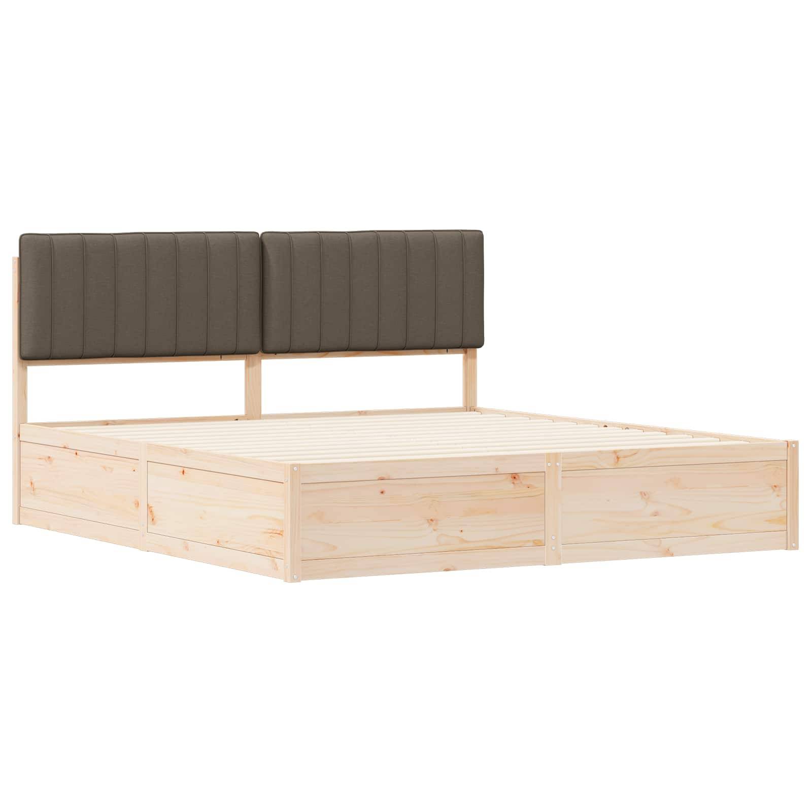 vidaXL Bettgestell mit gepolstertem Kopfteil Taupe 180 x 200 cm