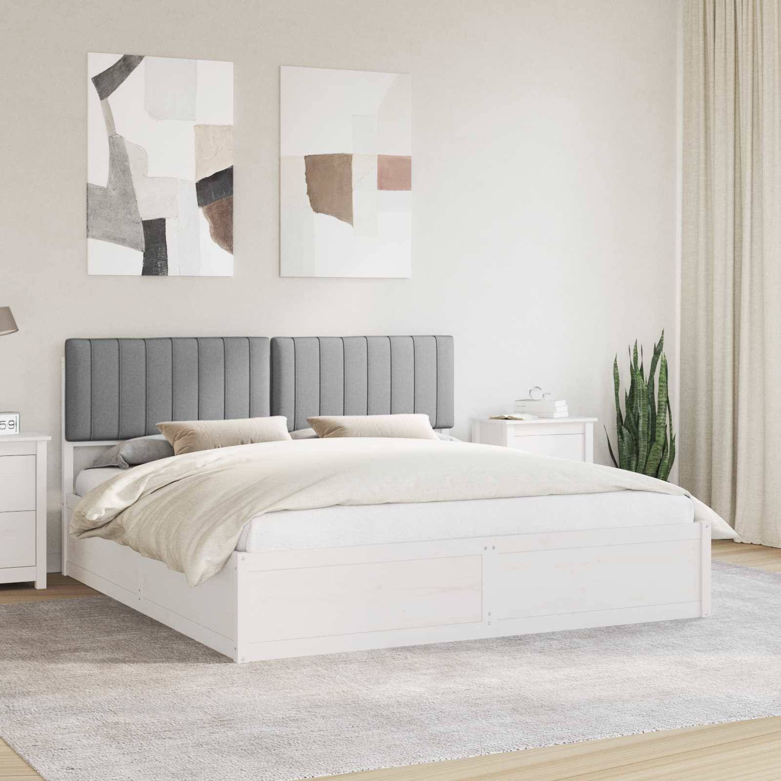 vidaXL Bettgestell mit gepolstertem Kopfteil Hellgrau 180 x 200 cm