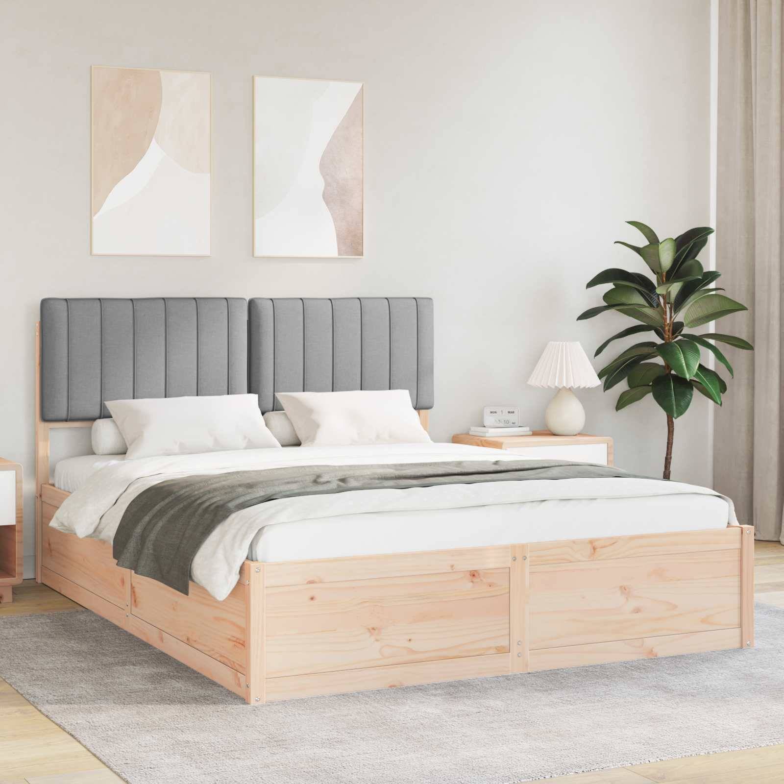 vidaXL Bettgestell mit gepolstertem Kopfteil Hellgrau 160 x 200 cm