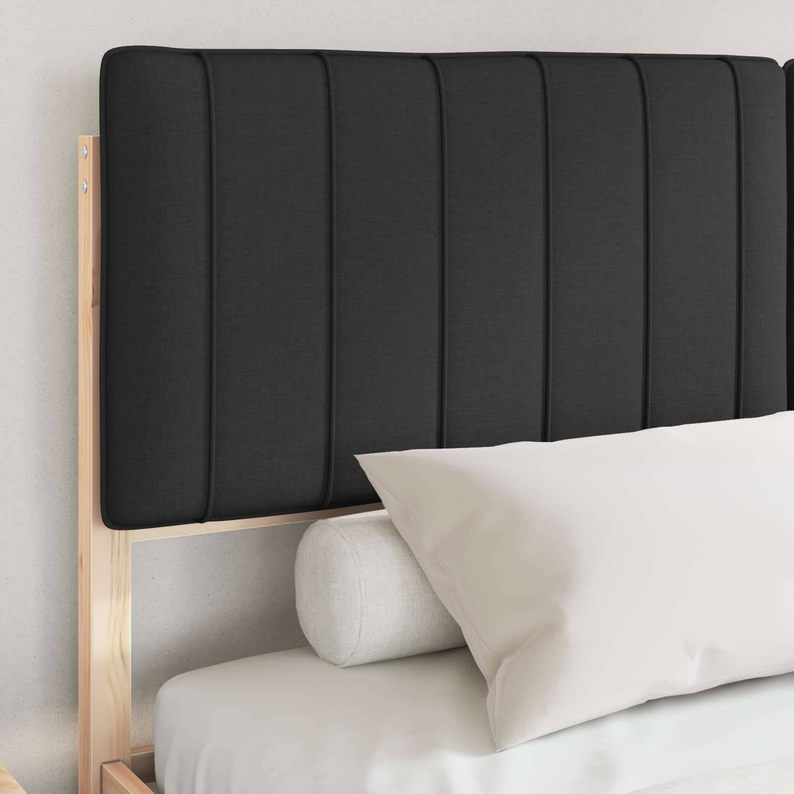 vidaXL Bettgestell mit gepolstertem Kopfteil Schwarz 160 x 200 cm