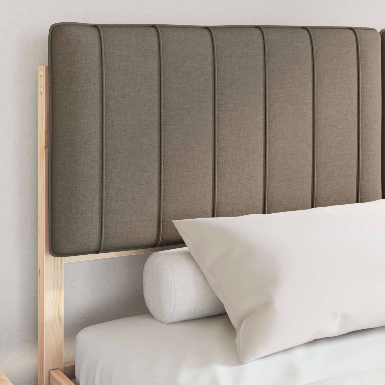 vidaXL Bettgestell mit gepolstertem Kopfteil Taupe 160 x 200 cm
