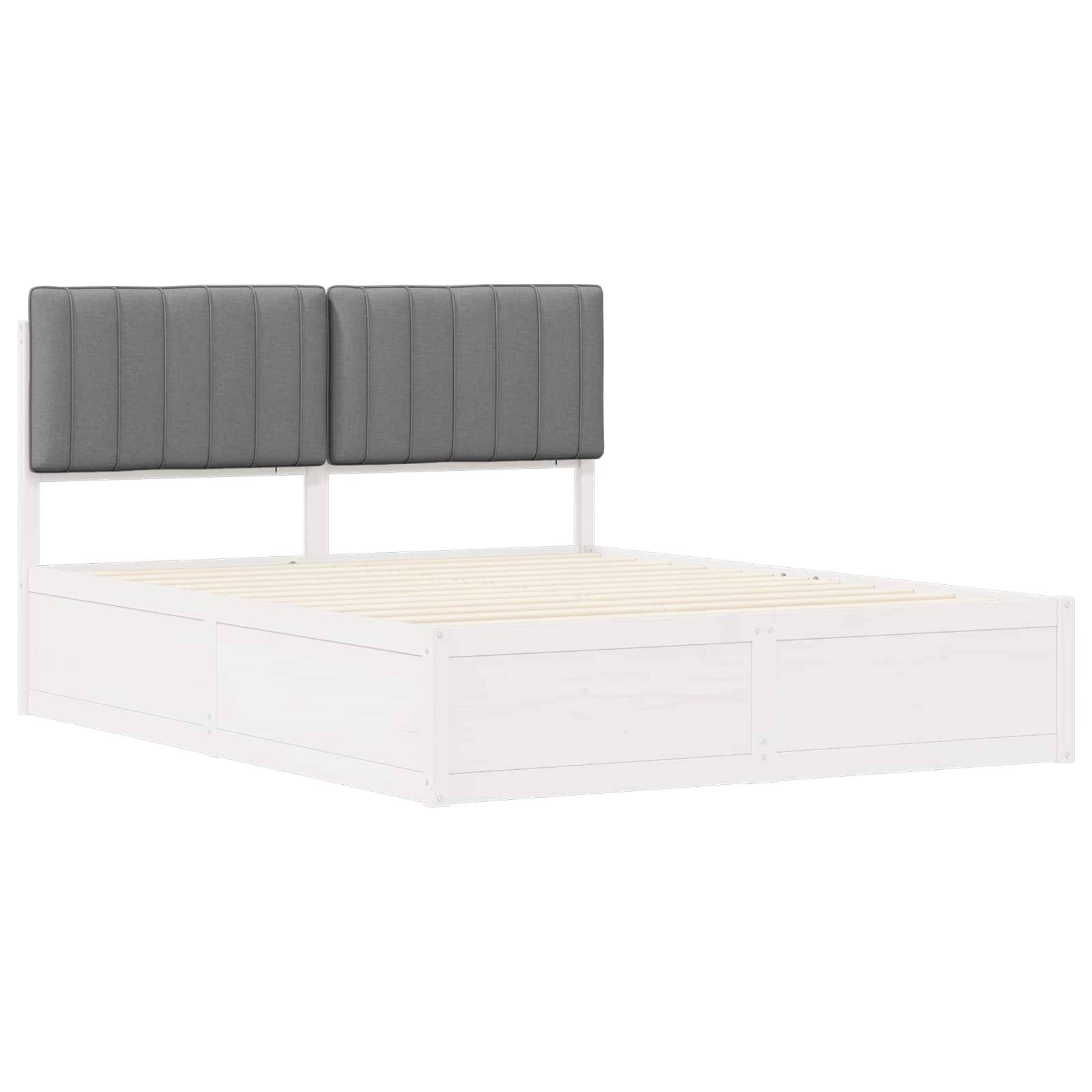 vidaXL Bettgestell mit gepolstertem Kopfteil Hellgrau 160 x 200 cm