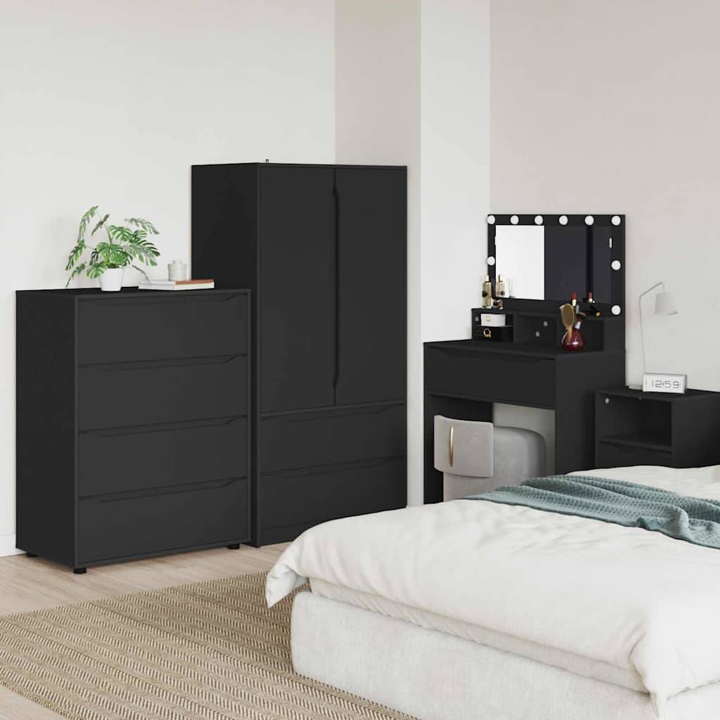 vidaXL Stauraumschränke Schwarz 80 x 48 x 105 cm Holzwerkstoff