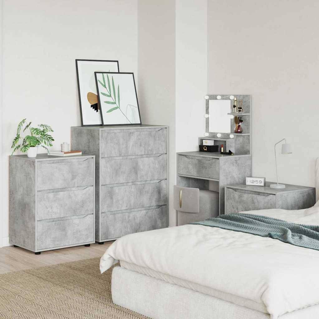vidaXL Stauraumschränke Beton Grau 80 x 48 x 105 cm Holzwerkstoff