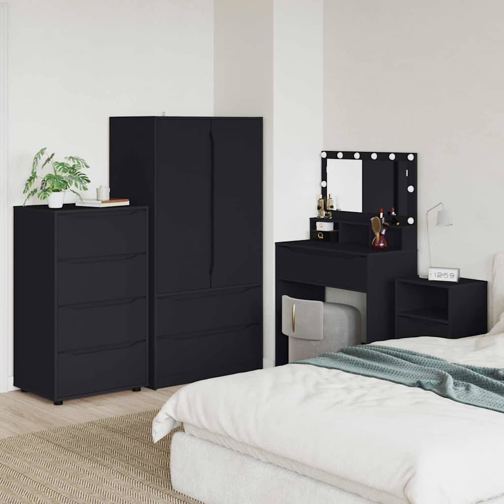 vidaXL Stauraumschränke Schwarz 60 x 48 x 105 cm Holzwerkstoff