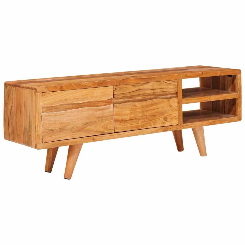 vidaXL TV-Schränk mit Regal Braun 110 x 30 x 40 cm Massivholz Akazie