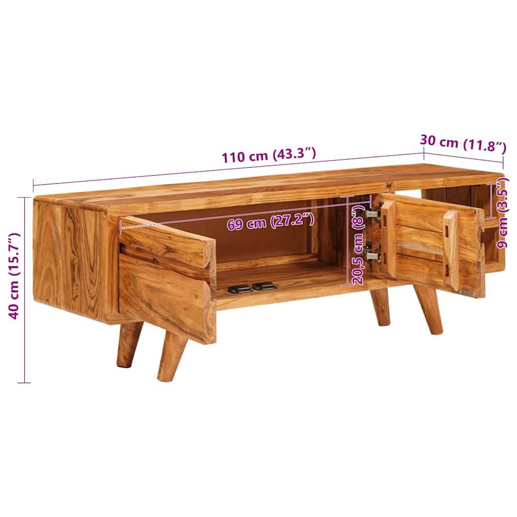 vidaXL TV-Schränk mit Regal Braun 110 x 30 x 40 cm Massivholz Akazie