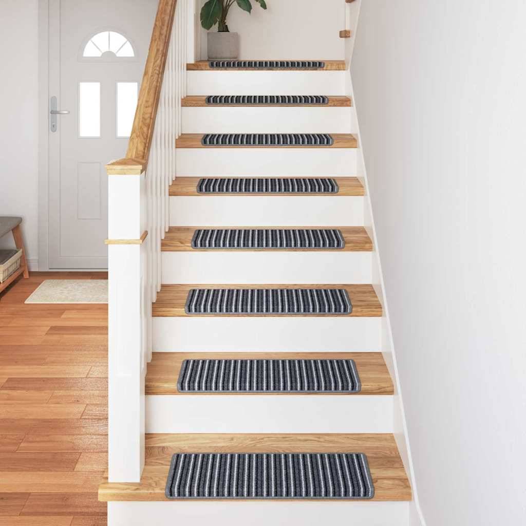 vidaXL Selbstklebende Treppenschoner 15 pcs Grau 65 x 21 x 4 cm