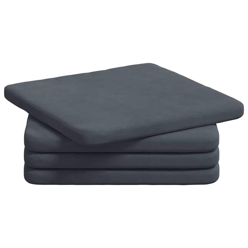 vidaXL Sitzkissen 4 pcs Dunkelgrau 40 x 40 x 3 cm Samt