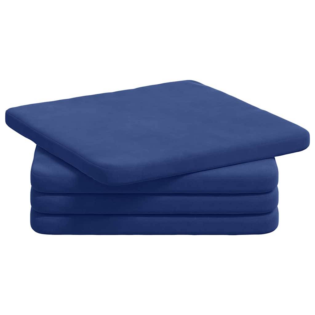 vidaXL Sitzkissen 4 pcs Polizeiblau 40 x 40 x 3 cm Samt