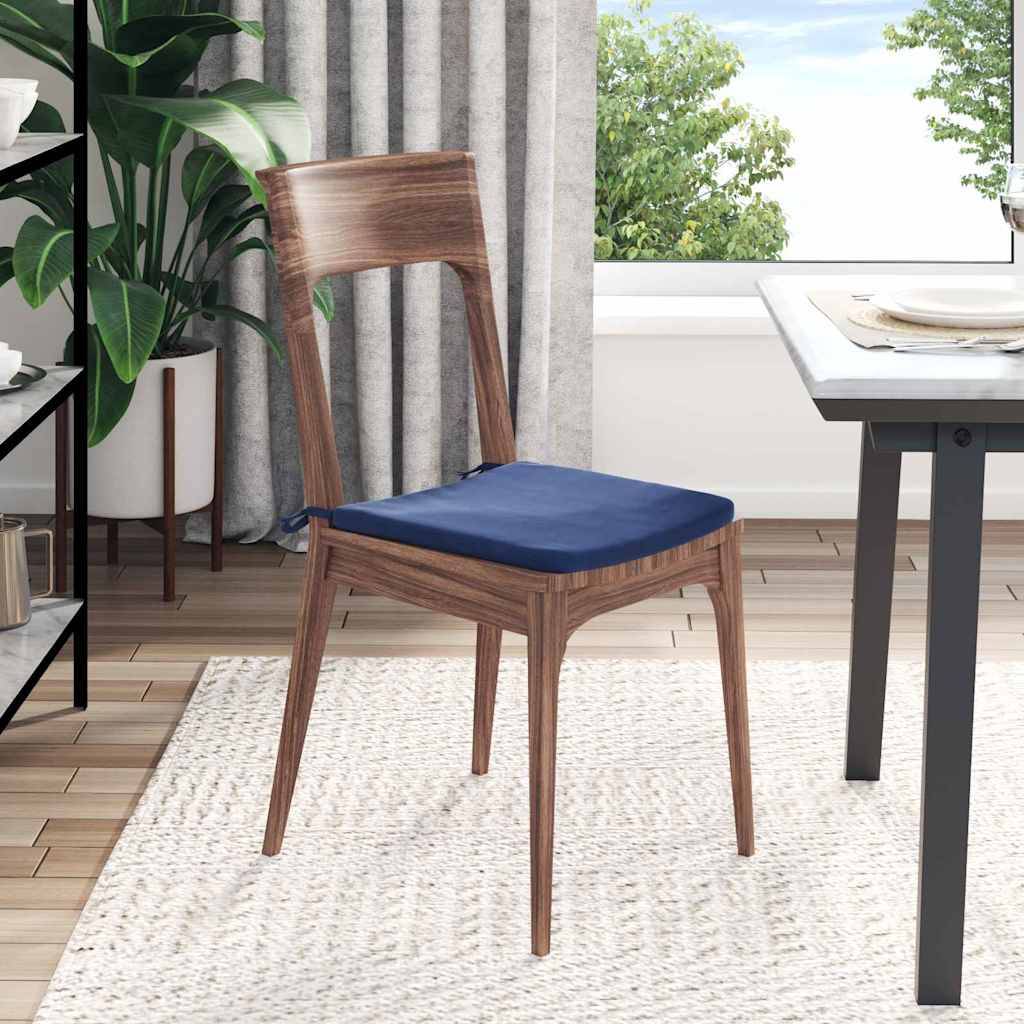 vidaXL Sitzkissen 4 pcs Polizeiblau 40 x 40 x 3 cm Samt
