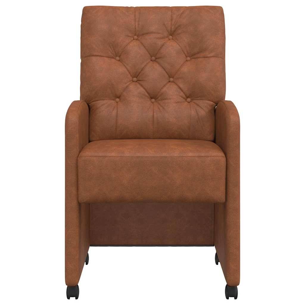 vidaXL Esszimmerstühle mit Rollen 2 pcs Braun 58 x 67 x 97 cm