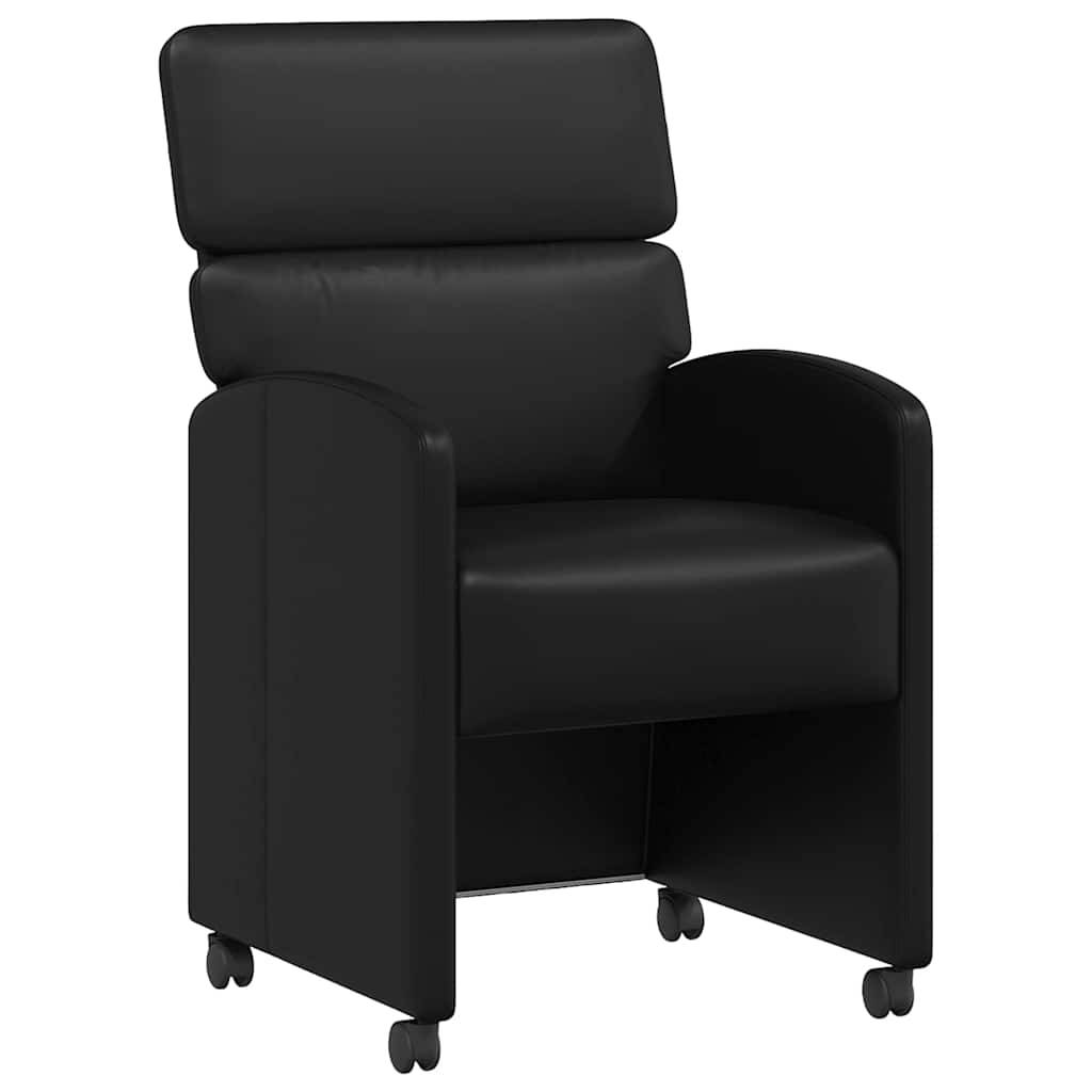 vidaXL Esszimmerstühle mit Rollen 2 pcs Schwarz 58 x 65 x 98 cm