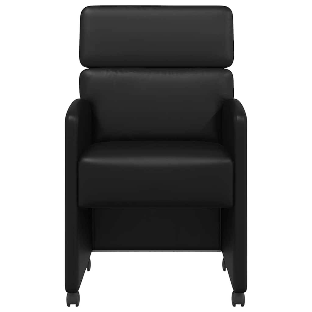 vidaXL Esszimmerstühle mit Rollen 2 pcs Schwarz 58 x 65 x 98 cm