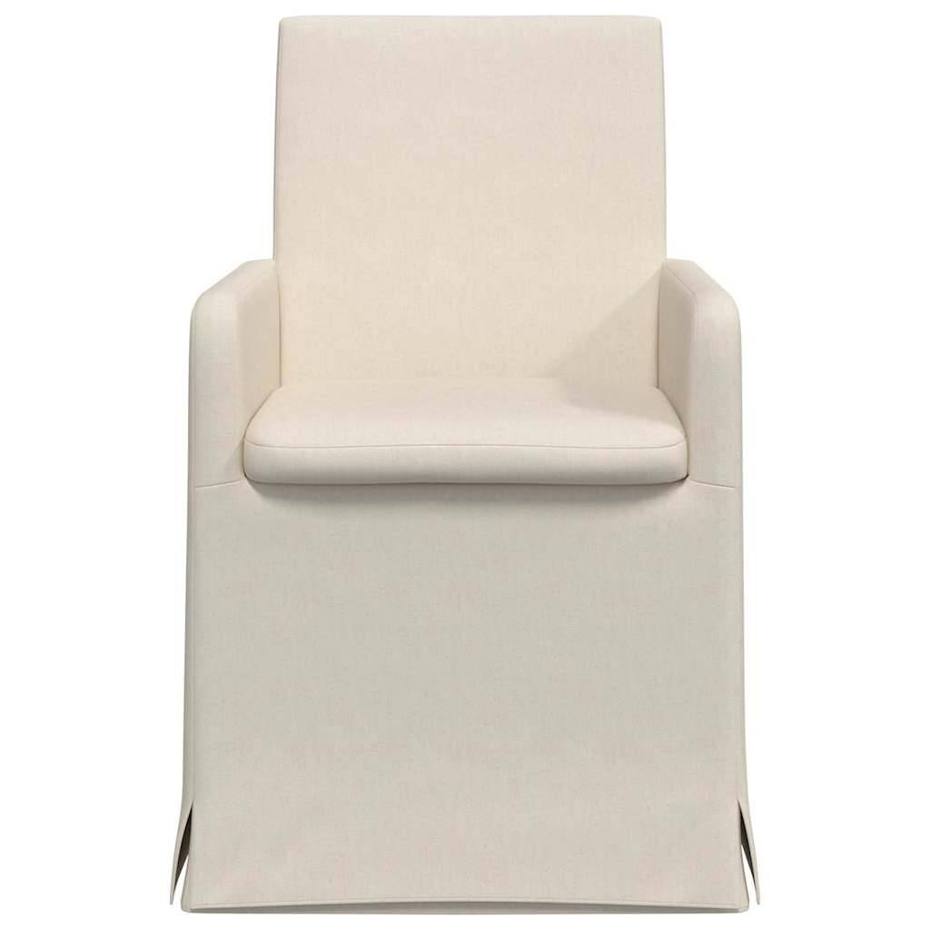 vidaXL Esszimmerstühle mit Rädern 2 pcs Beige 57 x 67 x 95 cm Leinen