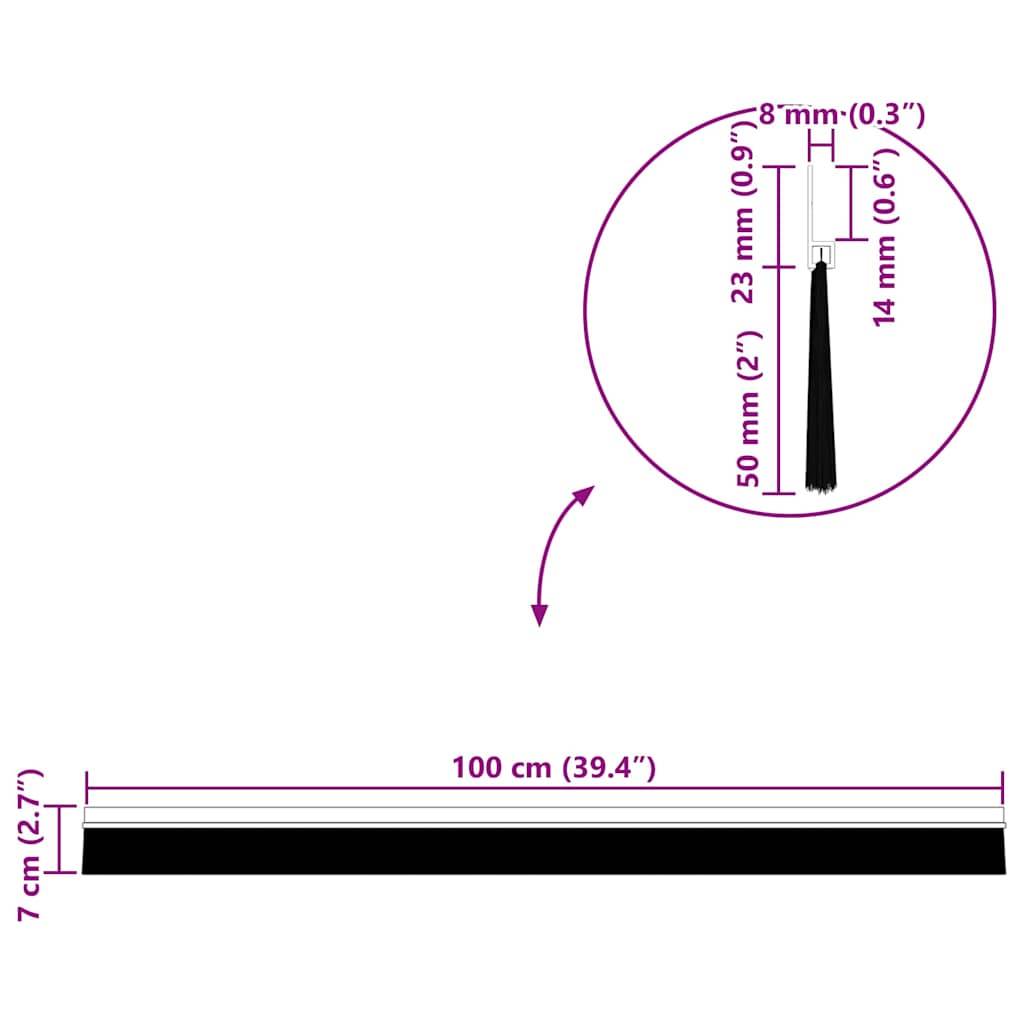 vidaXL Selbstklebende Türbürstendichtungen 6 pcs Silber 100 cm