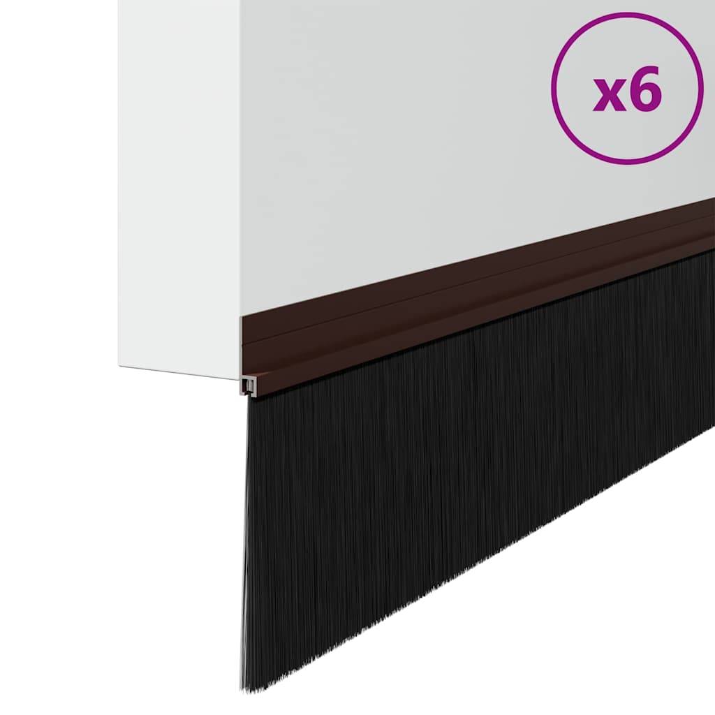 vidaXL Selbstklebende Türbürstendichtungen 6 pcs Braun 100 cm