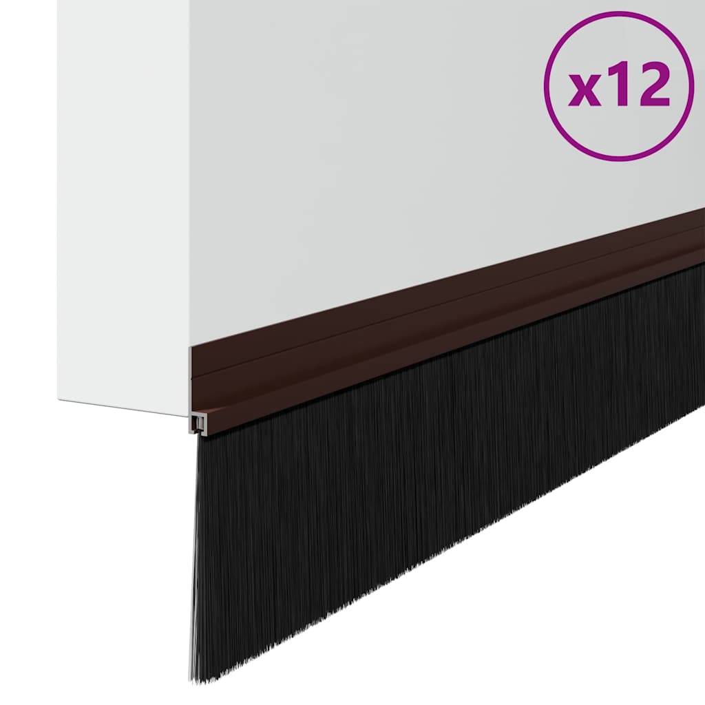 vidaXL Selbstklebende Türbürstendichtungen 12 pcs Braun 100 cm