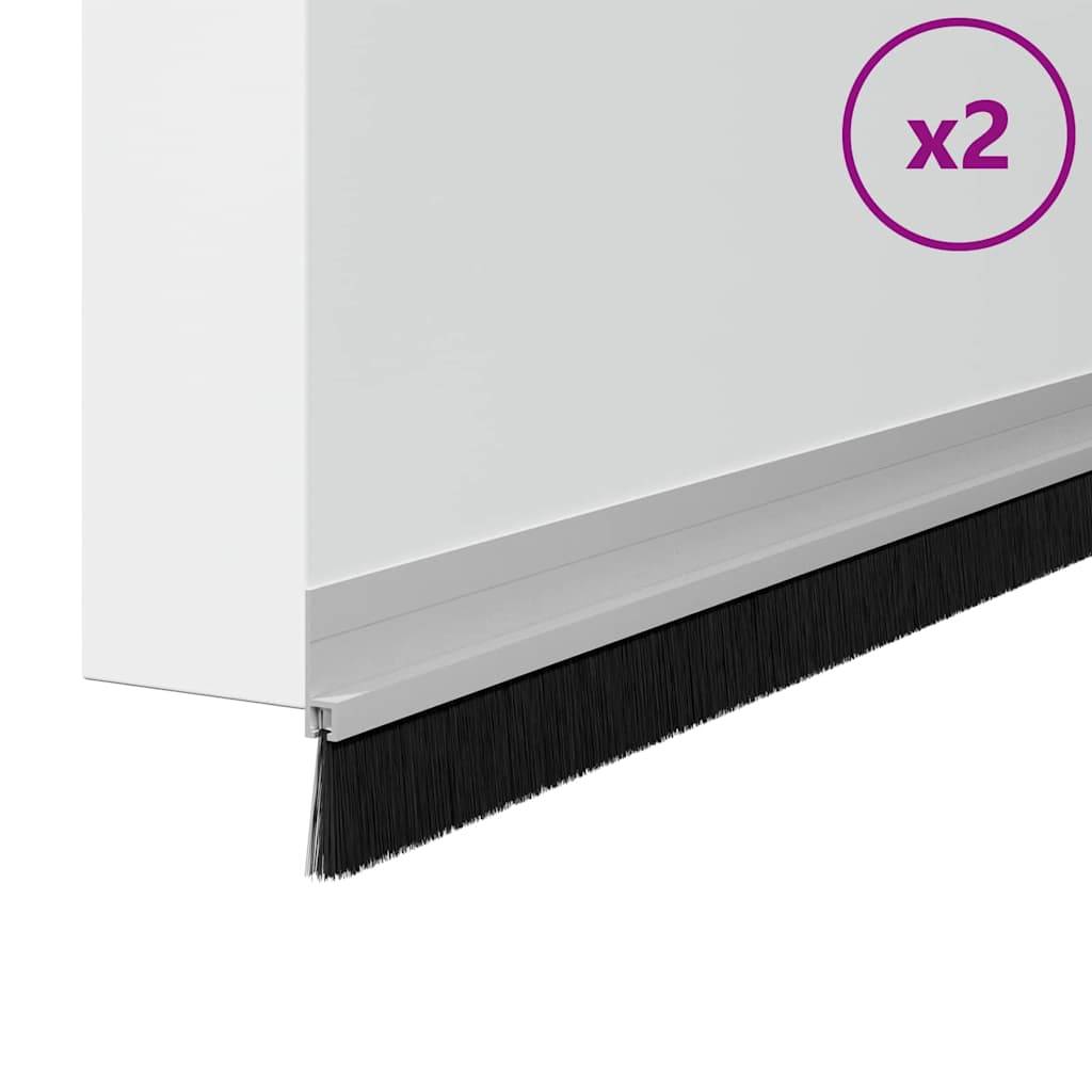 vidaXL Selbstklebende Türbürstendichtungen 2 pcs Silber 100 cm
