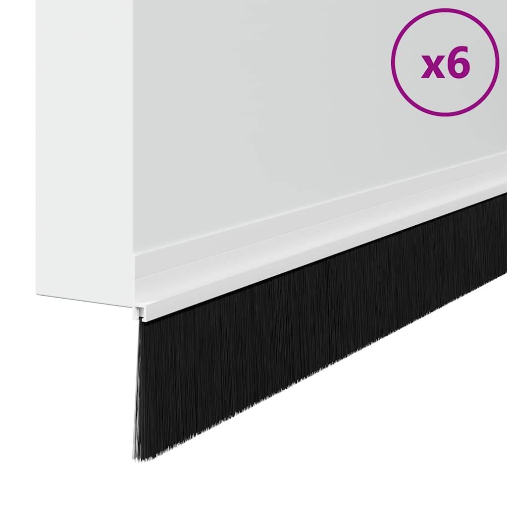 vidaXL Selbstklebende Türbürstendichtungen 6 pcs Weiß 100 cm