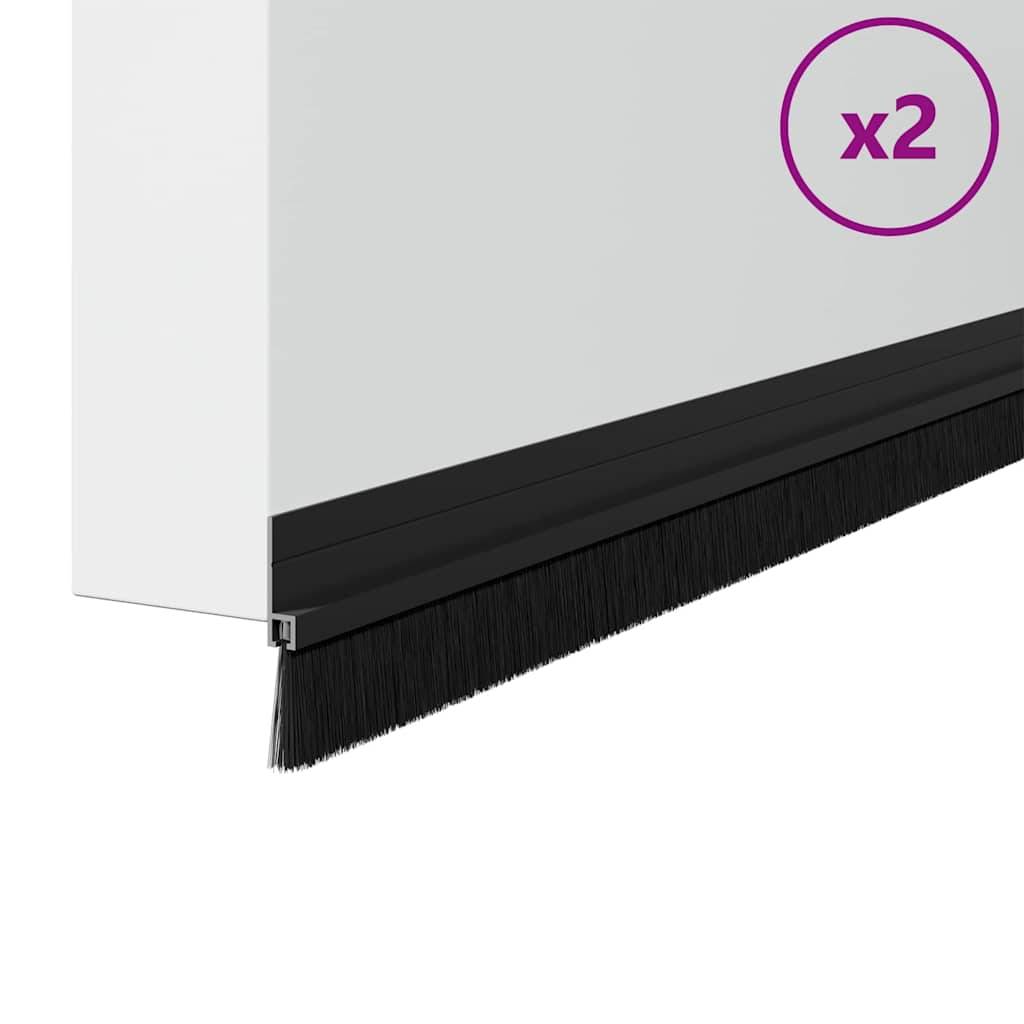 vidaXL Selbstklebende Türbürstendichtungen 2 pcs Schwarz 100 cm