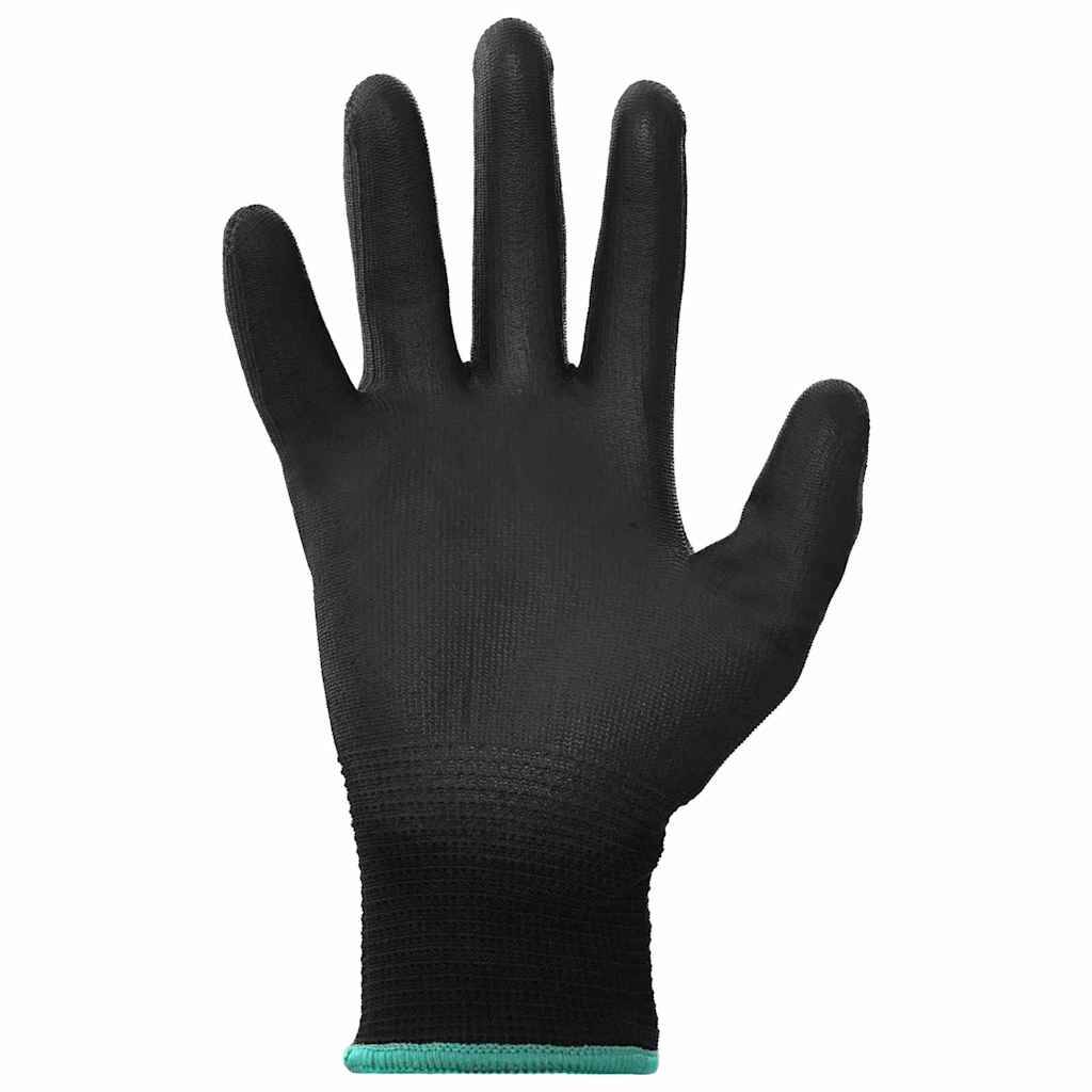 vidaXL Arbeitshandschuhe 24 pcs Schwarz 11 / XXL Polyester