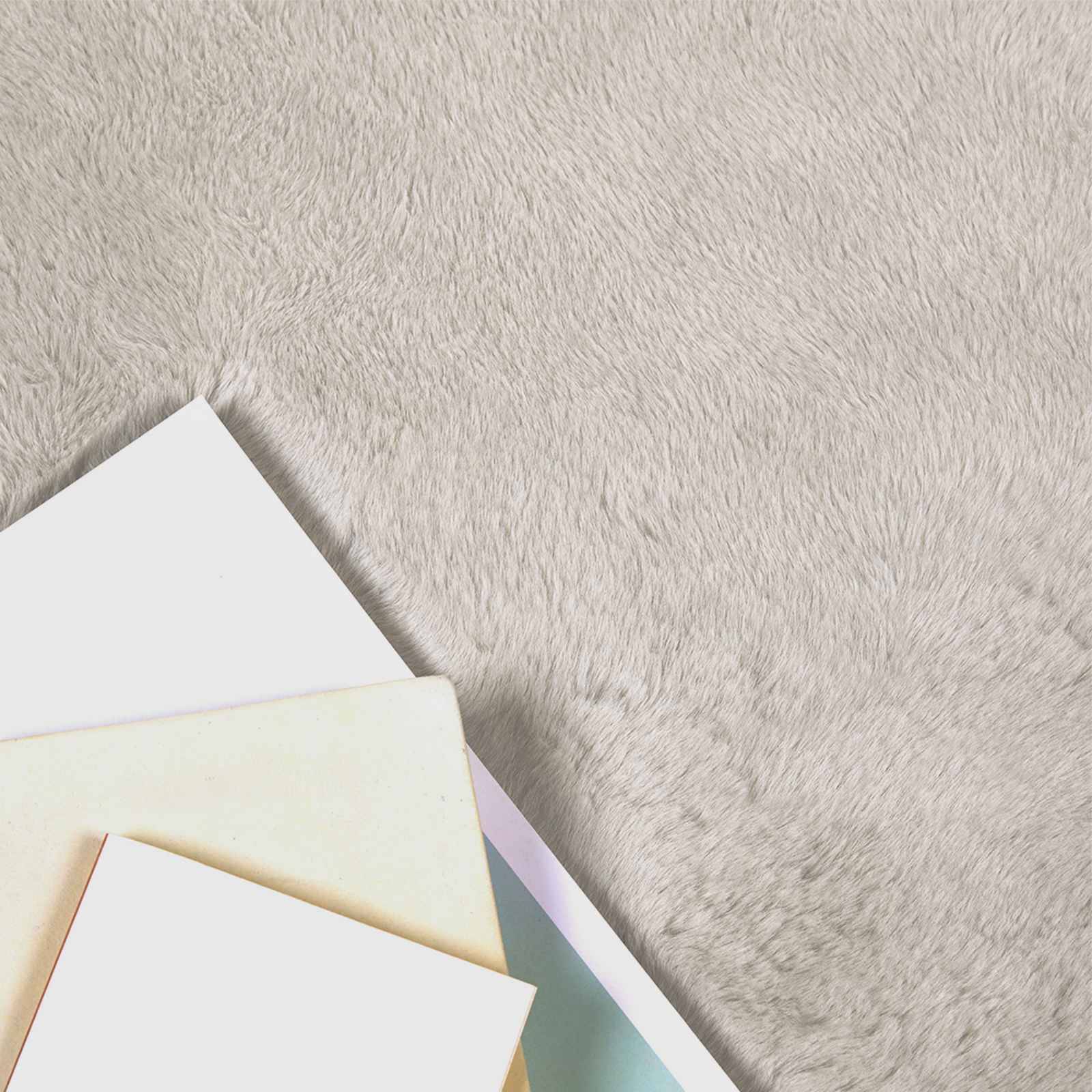 vidaXL Rutschfester Teppich aus Kunstkaninchenfell OLITE Beige