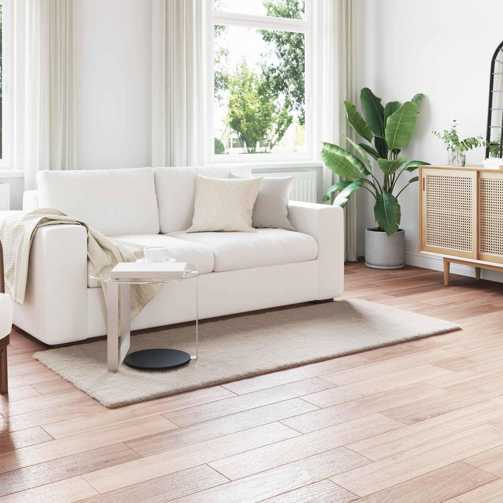 vidaXL Rutschfester Teppich aus Kunstkaninchenfell OLITE Beige