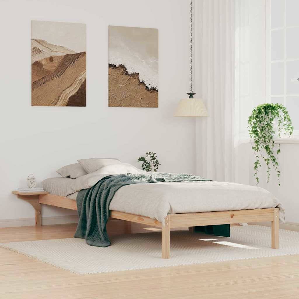 vidaXL Bettgestell mit Nachttischen Natur 100 x 220 cm