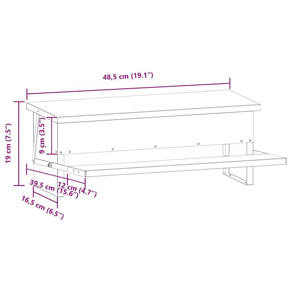 vidaXL Hühnertretfeeder Schwarz 48,5 x 39,5 x 19 cm