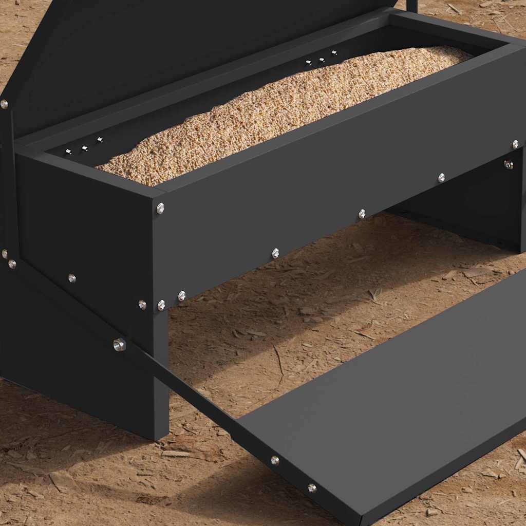 vidaXL Hühnertretfeeder Schwarz 48,5 x 39,5 x 19 cm