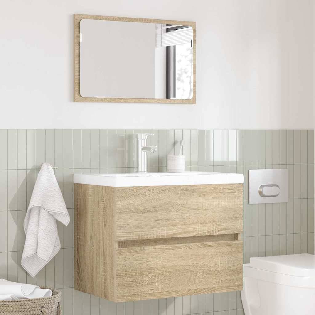 vidaXL Badezimmermöbel-Set mit Schubladen Sonoma-Eiche Holzwerkstoff