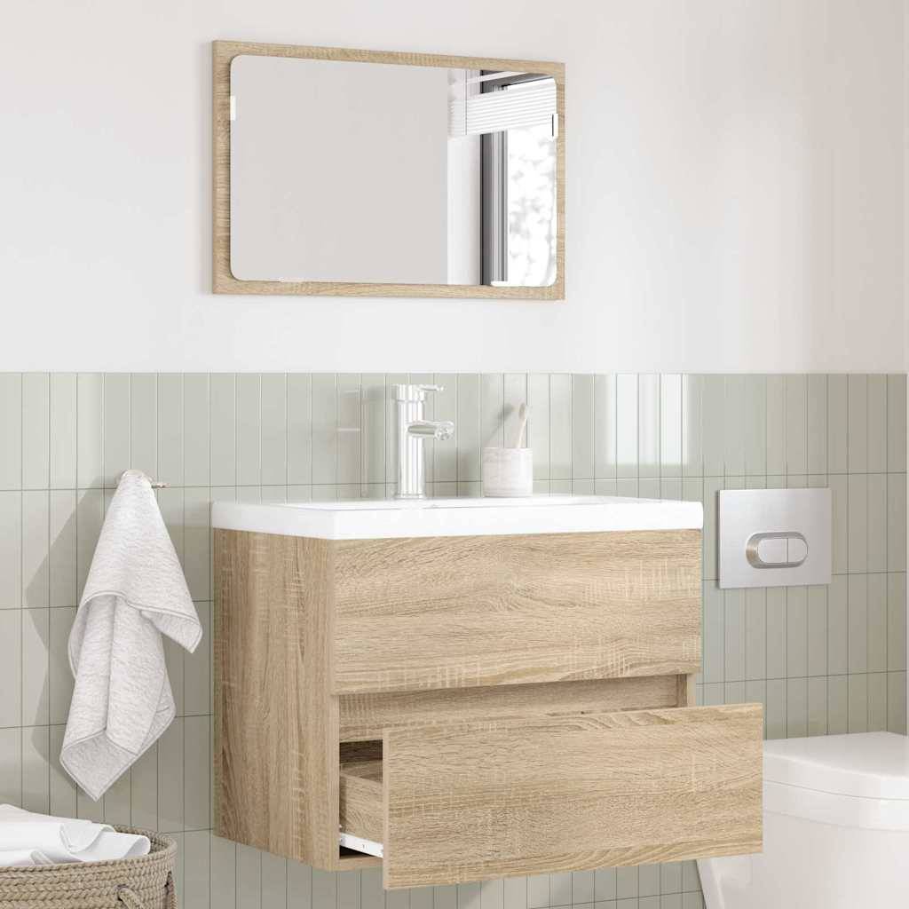 vidaXL Badezimmermöbel-Set mit Schubladen Sonoma-Eiche Holzwerkstoff