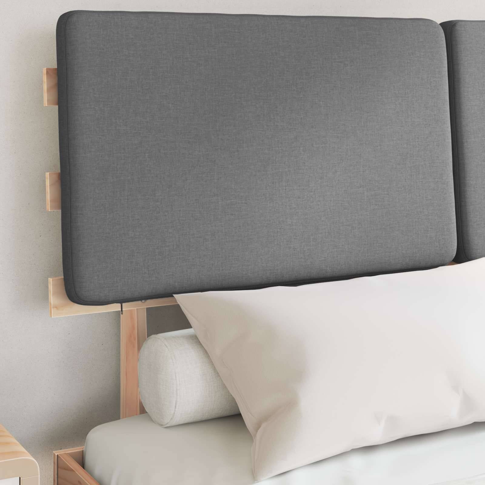 vidaXL Bettgestell mit gepolstertem Kopfteil Hellgrau 120 x 190 cm