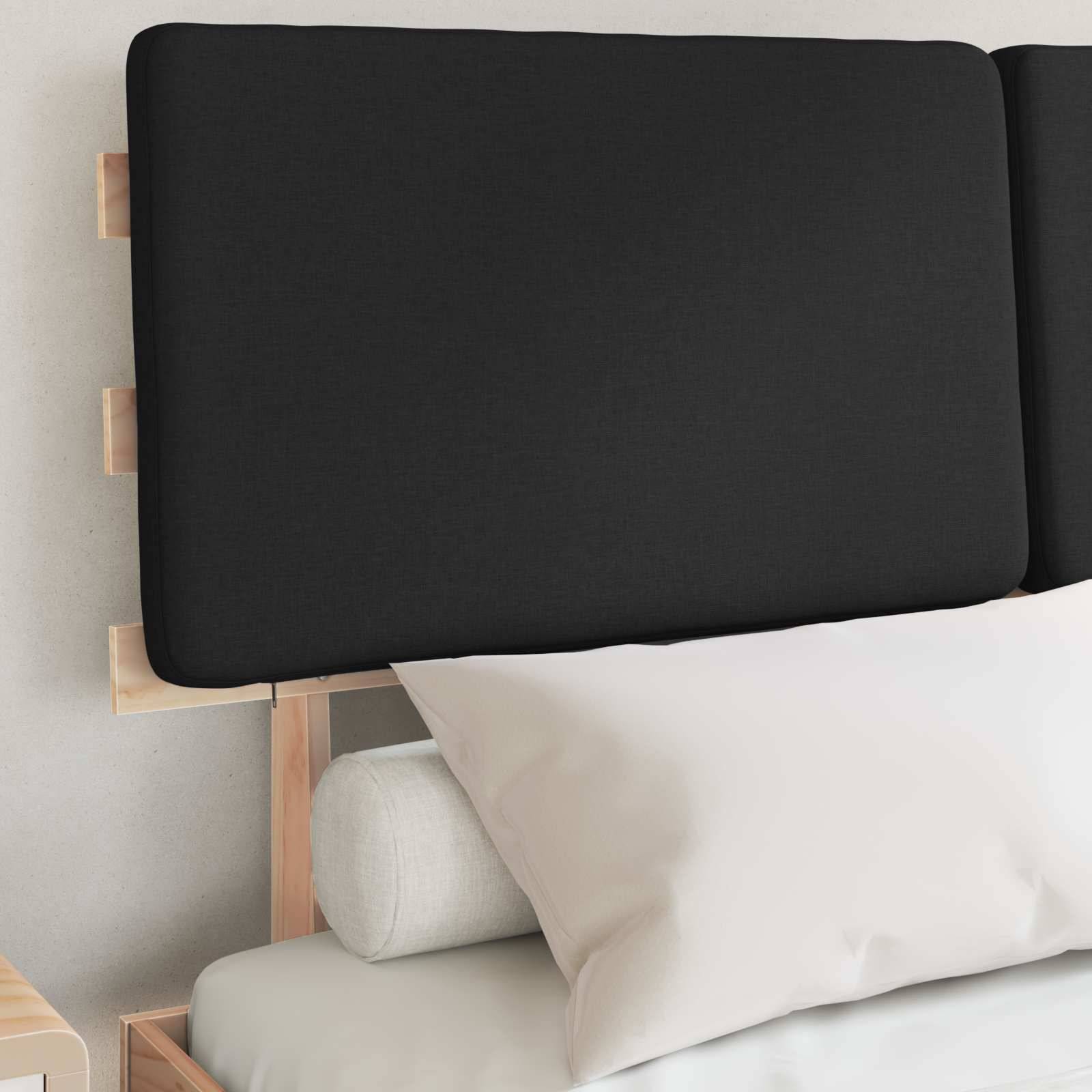 vidaXL Bettgestell mit gepolstertem Kopfteil Schwarz 135 x 190 cm