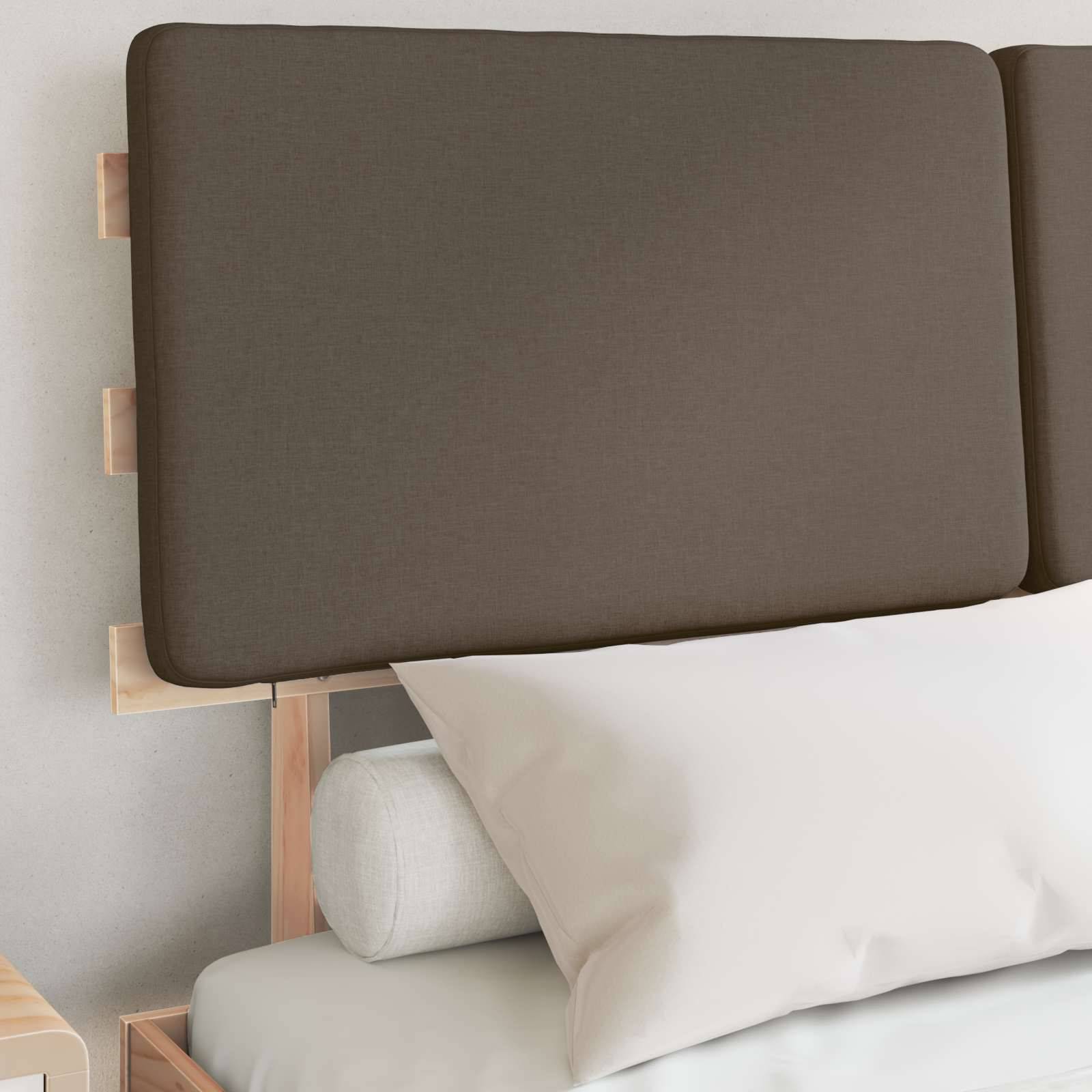 vidaXL Bettgestell mit gepolstertem Kopfteil Taupe 135 x 190 cm