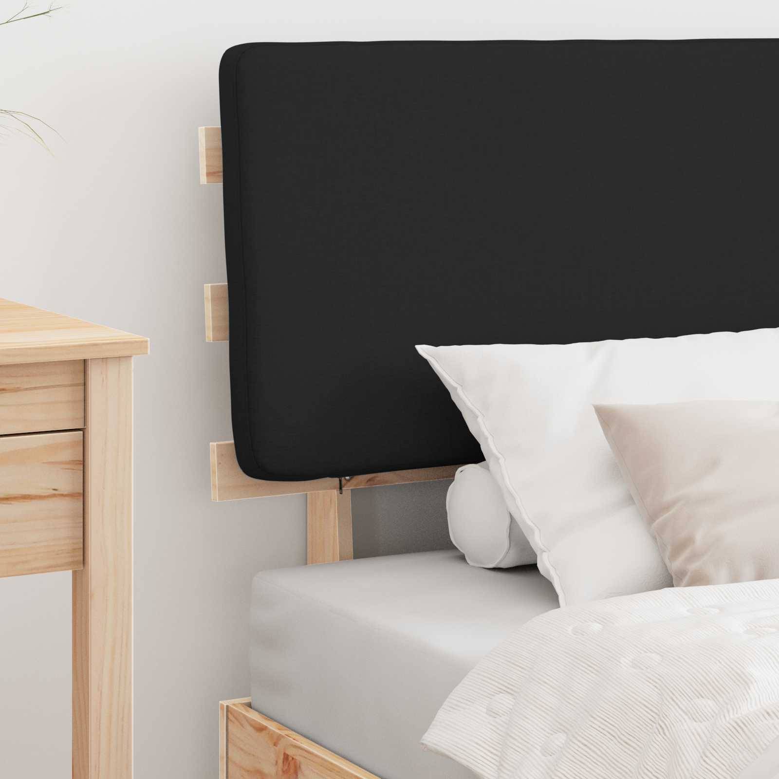 vidaXL Bettgestell mit gepolstertem Kopfteil Schwarz 90 x 190 cm