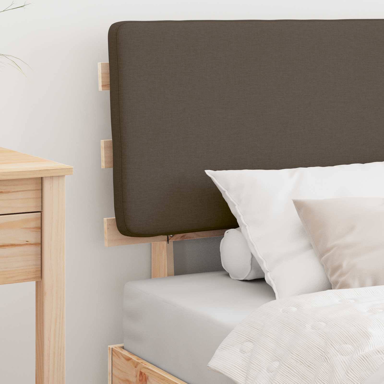 vidaXL Bettgestell mit gepolstertem Kopfteil Taupe 75 x 190 cm