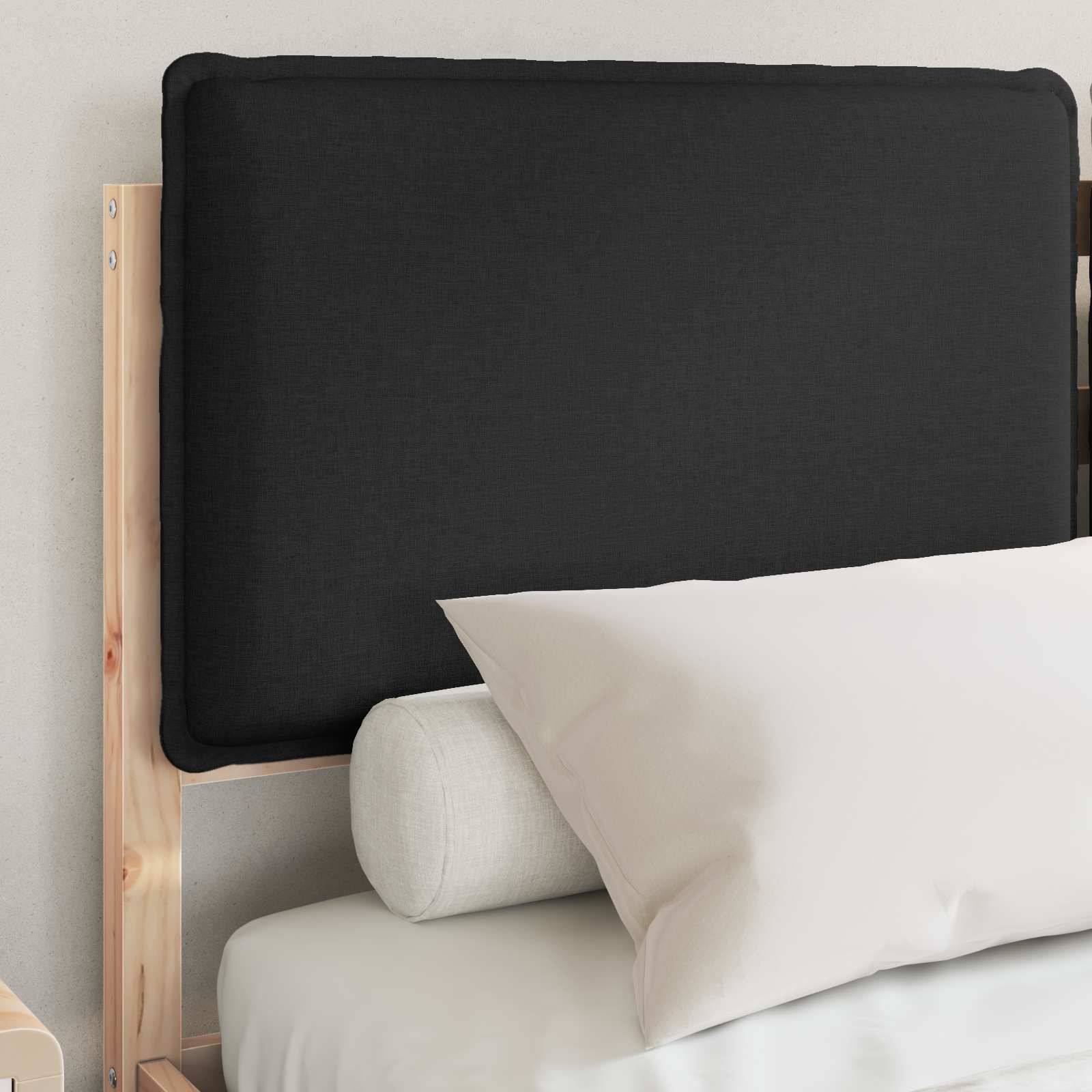 vidaXL Bettgestell mit gepolstertem Kopfteil Schwarz 140 x 190 cm