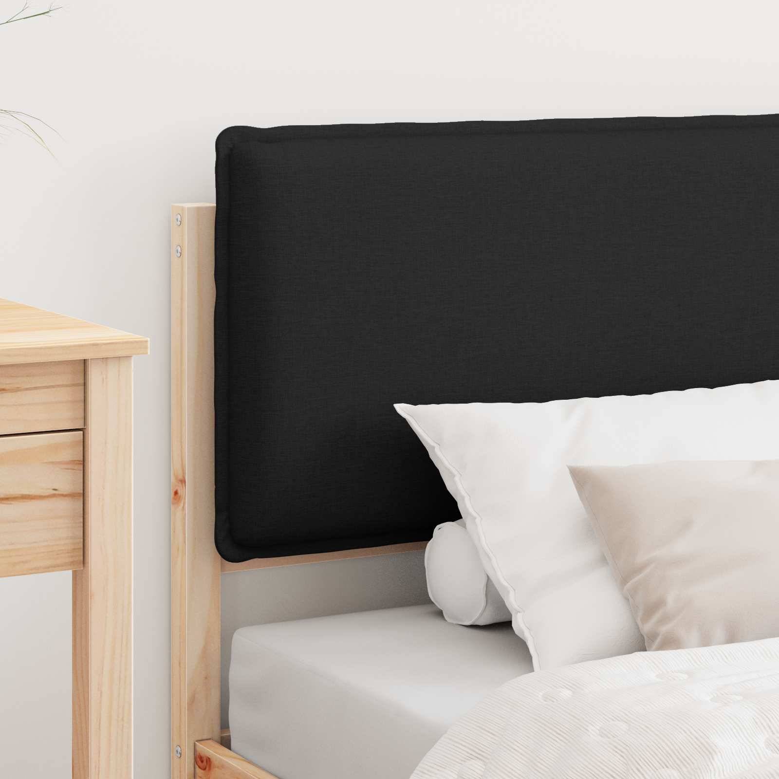 vidaXL Bettgestell mit gepolstertem Kopfteil Schwarz 90 x 200 cm