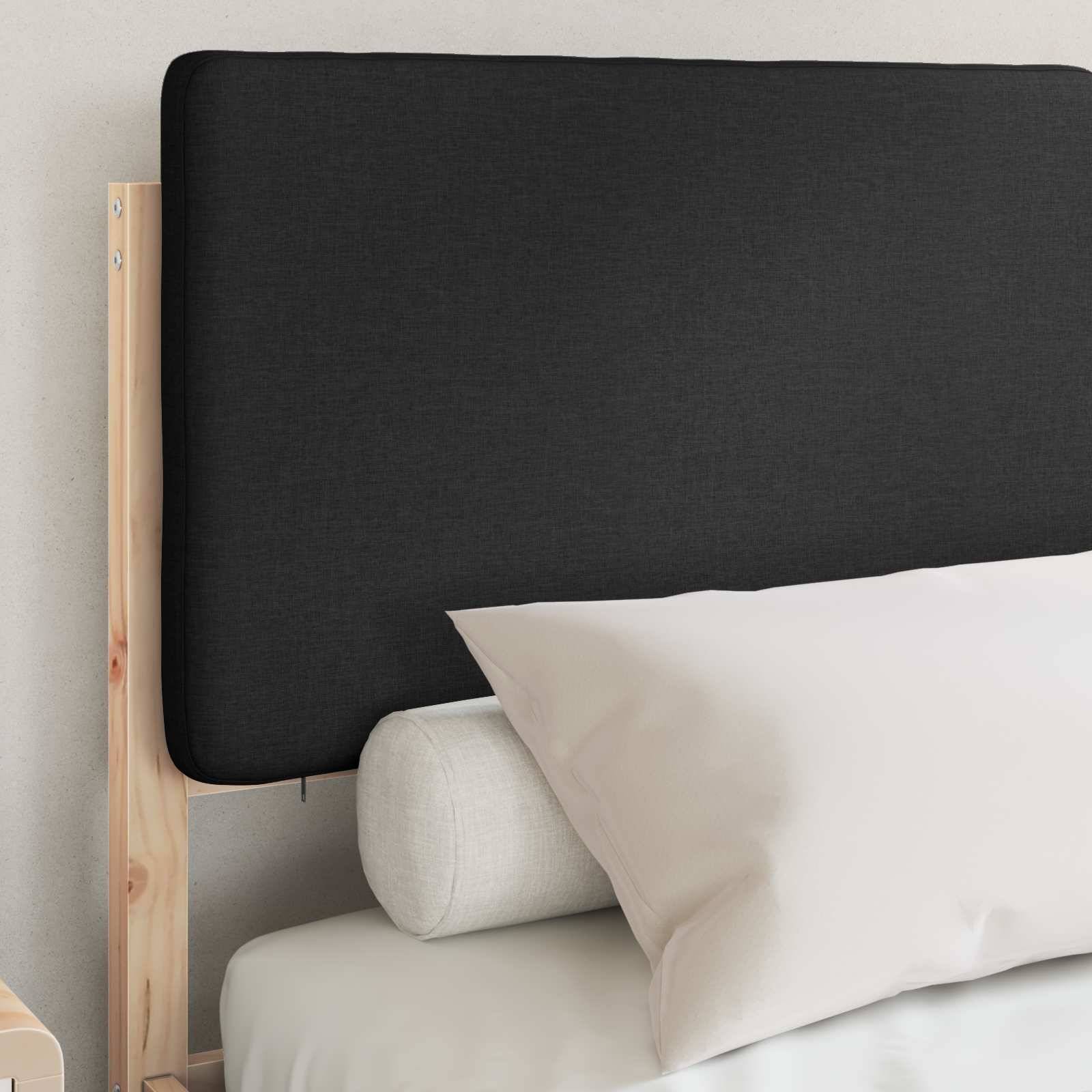 vidaXL Bettgestell mit gepolstertem Kopfteil Schwarz 140 x 190 cm