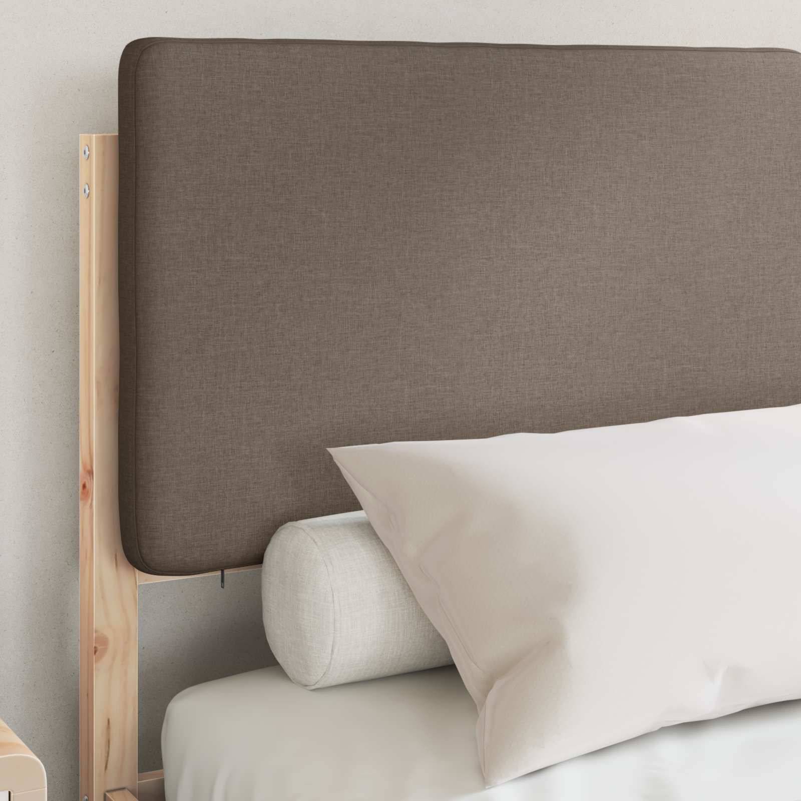 vidaXL Bettgestell mit gepolstertem Kopfteil Taupe 140 x 200 cm