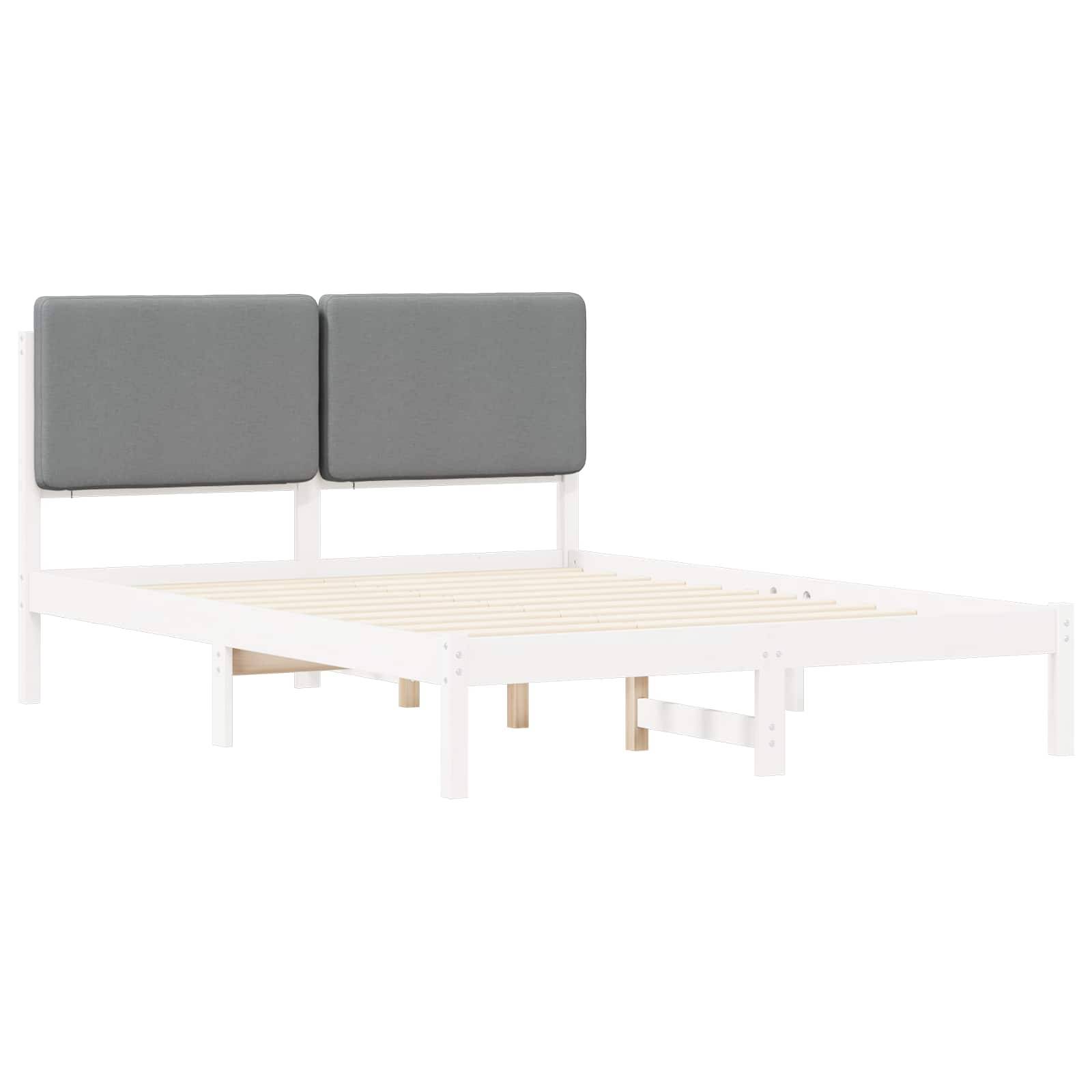 vidaXL Bettgestell mit gepolstertem Kopfteil Hellgrau 160 x 200 cm