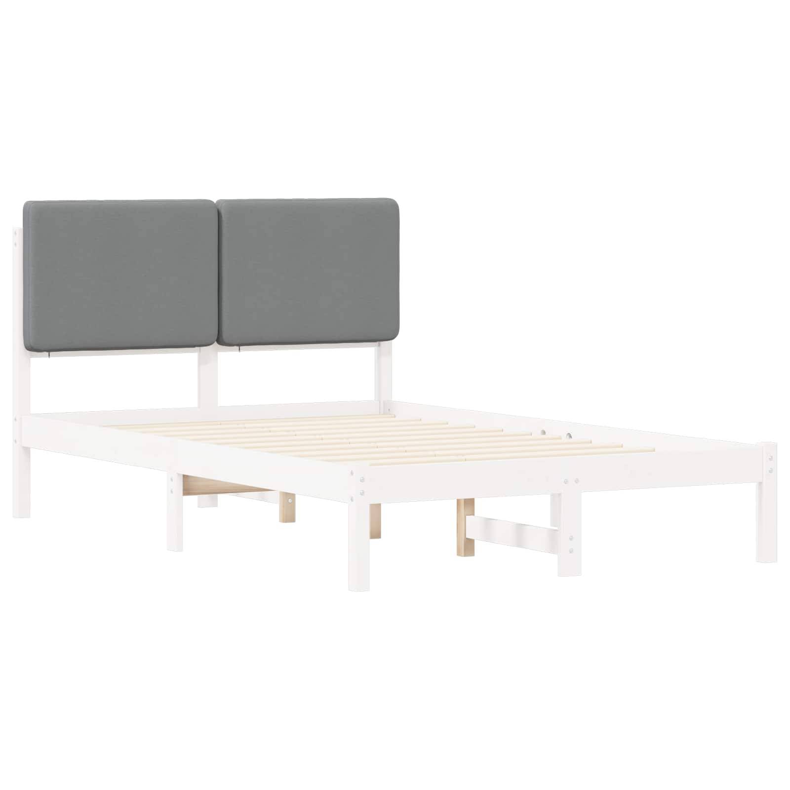 vidaXL Bettgestell mit gepolstertem Kopfteil Hellgrau 120 x 190 cm