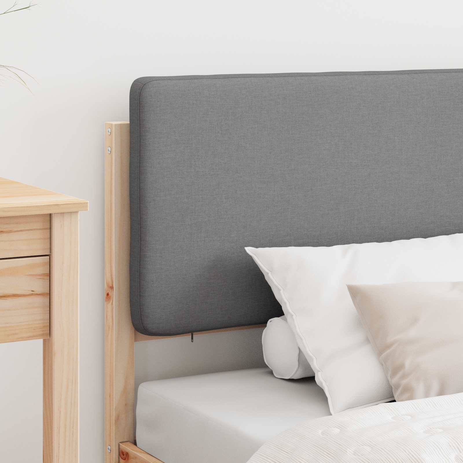 vidaXL Bettgestell mit gepolstertem Kopfteil Hellgrau 75 x 190 cm