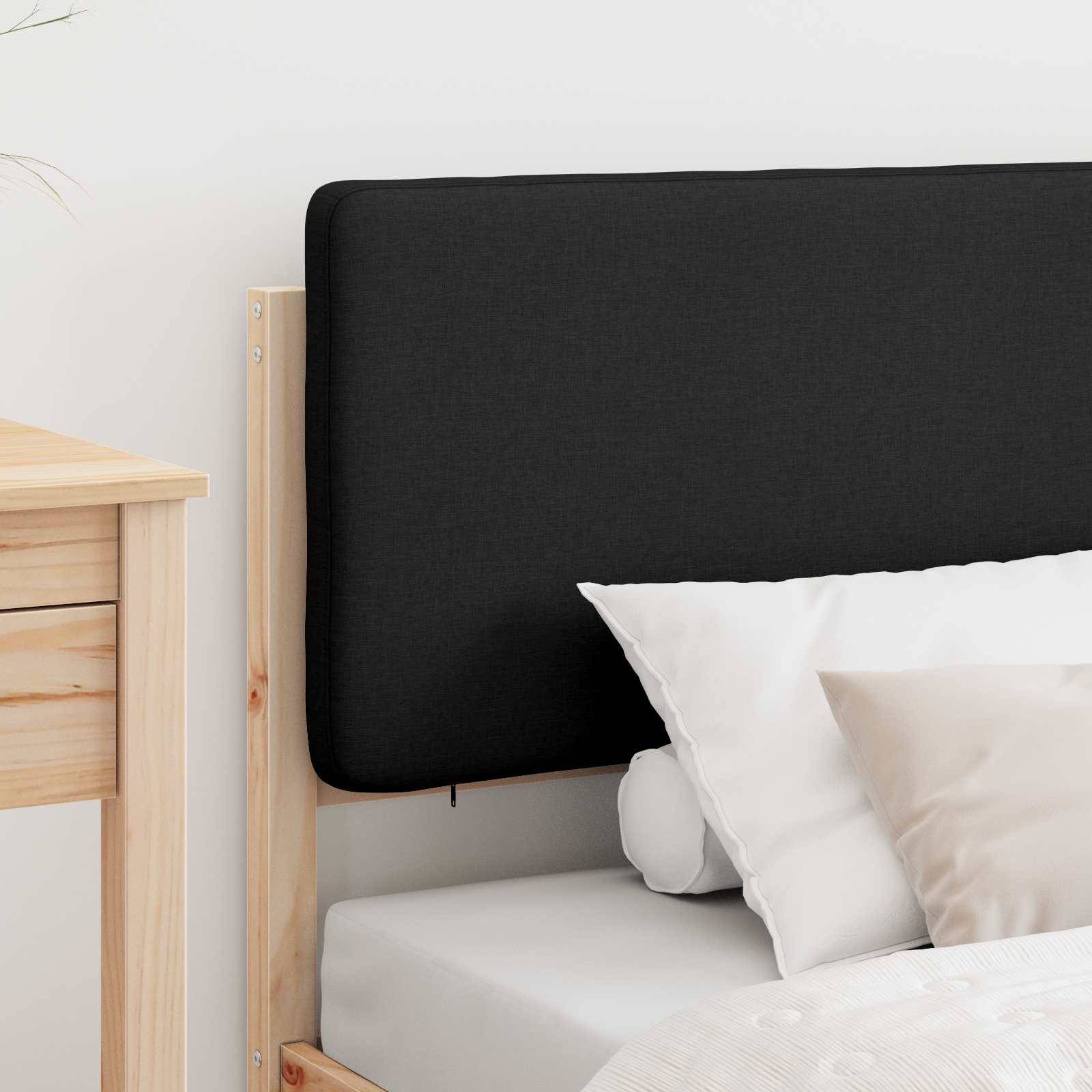 vidaXL Bettgestell mit gepolstertem Kopfteil Schwarz 75 x 190 cm
