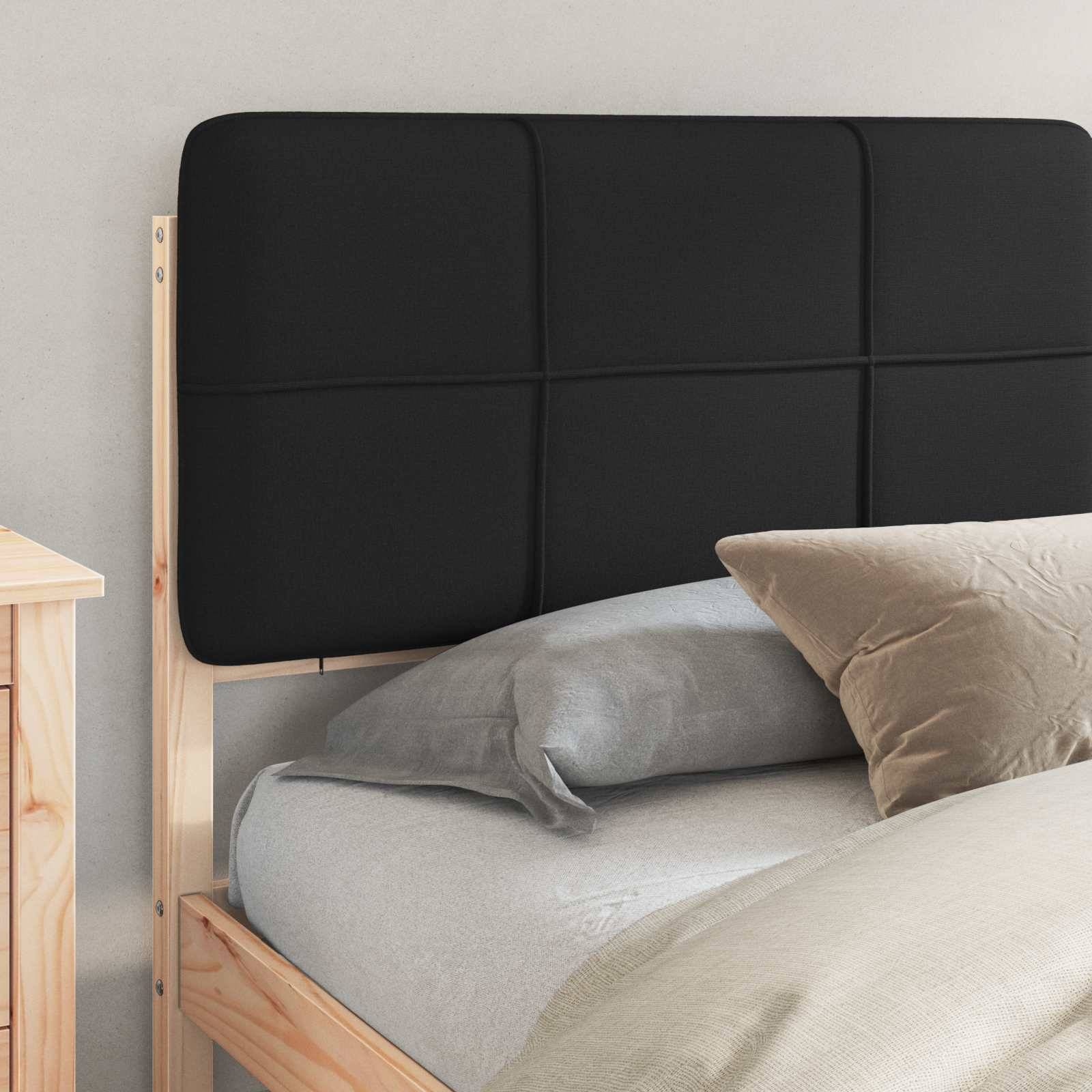 vidaXL Bettgestell mit gepolstertem Kopfteil Schwarz 200 x 200 cm