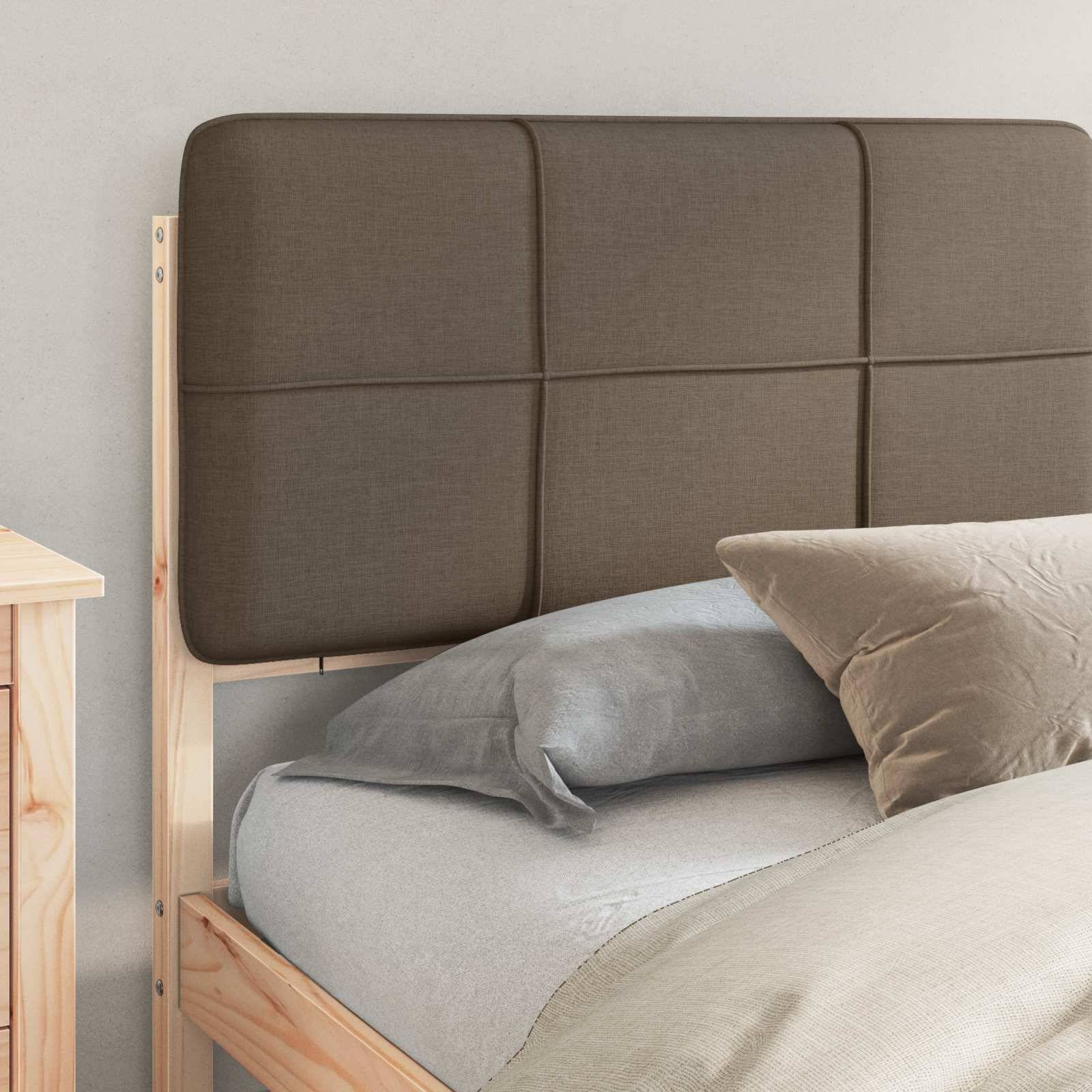 vidaXL Bettgestell mit gepolstertem Kopfteil Taupe 200 x 200 cm